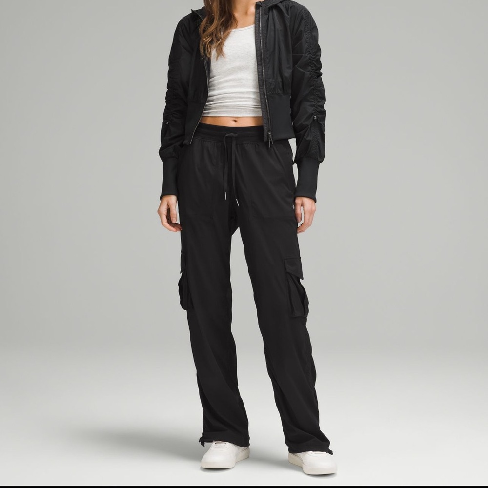 Lululemon black dance studio relaxed fit mid rise cargo pant